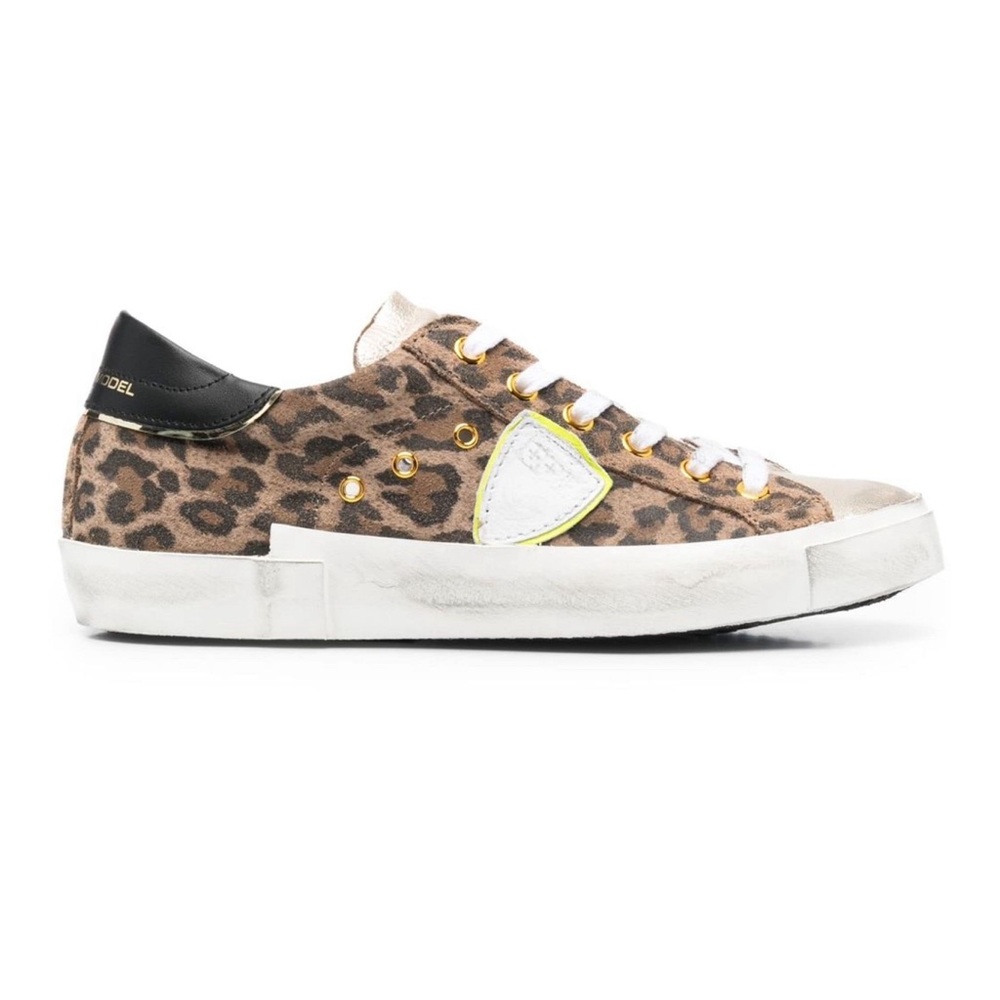 Philippe Model PRSX Low Sneaker in Animalier Leo Beige - Size 36 (6.5)
